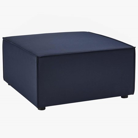 MODWAY FURNITURE Saybrook Outdoor Patio Upholstered Sectional Sofa Ottoman, Navy EEI-4211-NAV